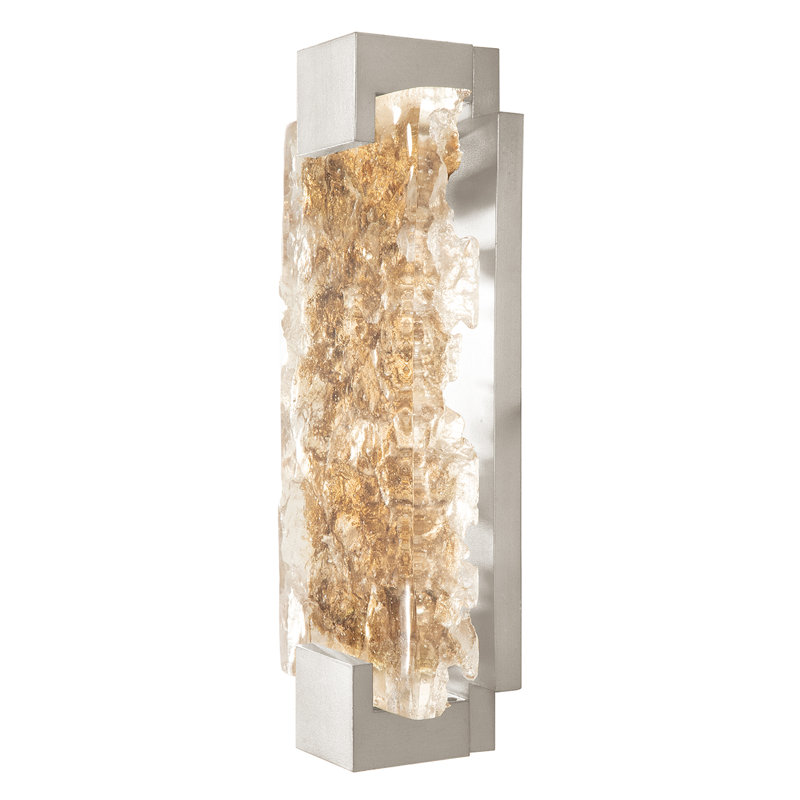 Terra LED Flush Mounted Sconce, 15.75" H x 6.25" W x 3.5" D, Clear, Silver