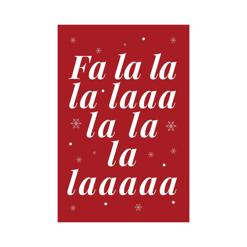 Christmas Fa La La And Snowflakes - Wrapped Canvas Print, 30.48 cm H x 45.72 cm W