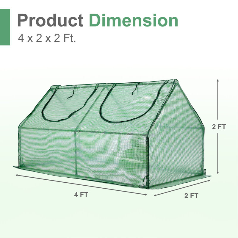 Mini serre d'extérieur Aoodor, Vert, H 23 po x l 47 po x P 23 po