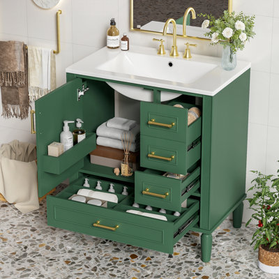 Meuble-lavabo 30 po avec lavabo en céramique