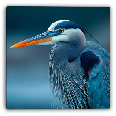 Twilight Blue Heron Wrapped Canvas Wall Art