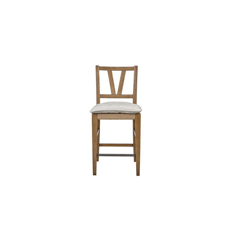Chaise à hauteur de comptoir à lattes (ensemble de 2), Amande