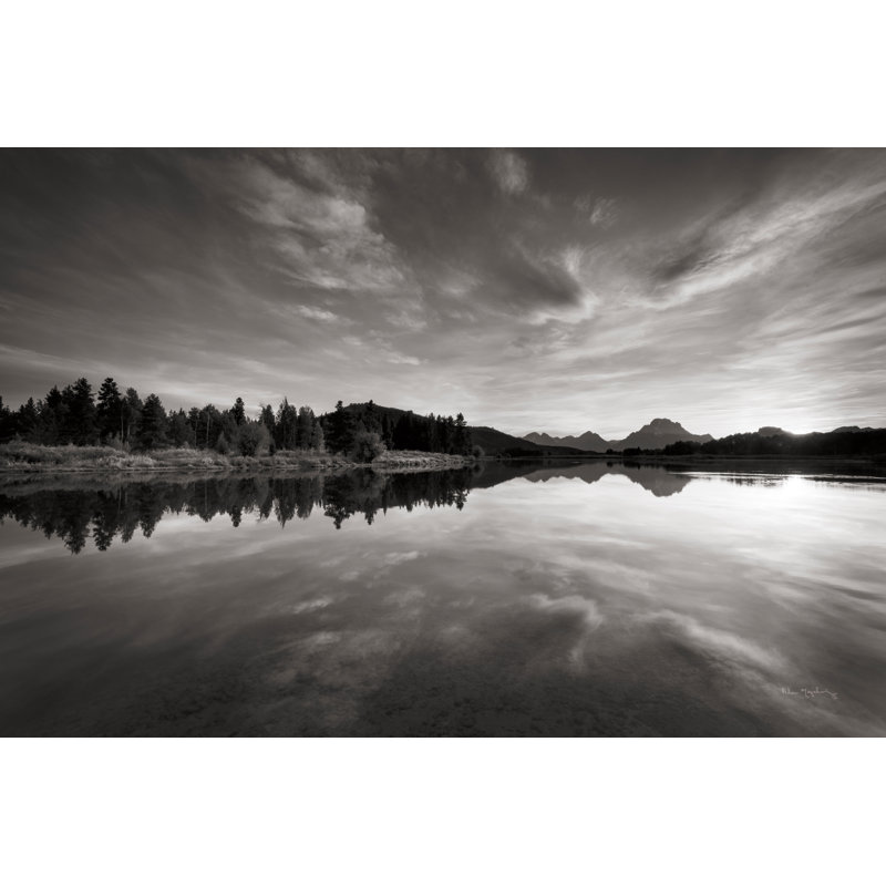 «Oxbow Bend Sunset Grand Teton National Park» par Alan Majchrowicz - photographie sans cadre sur toile, H 12 po x l 18 po