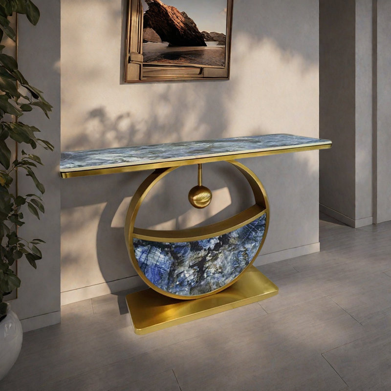 Table de véranda légère en acier inoxydable de luxe, H 32,2 po x l 47,2 po x P 15,7 po