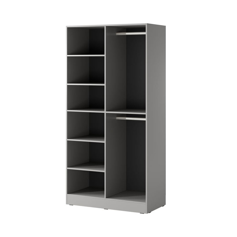 2 Door Manufactured Wood Wardrobe, Grey