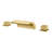 Double Knob Handle Deck Mounted Waterfall Roman Tub Faucet, with High Flow and Brass Rough-in Valve-64378444