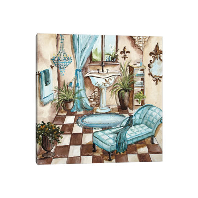 Le Bain Azul II (Sink) by Tre Sorelle Studios - Wrapped Canvas Painting