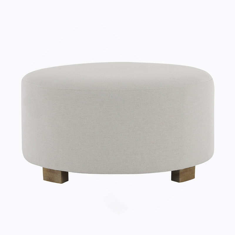 Repose-pieds rond polyvalent avec pieds en bois, idéal pour de multiples espaces de vie et un usage quotidien, design minimaliste moderne