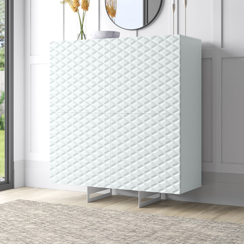 Barbarra 110cm Sideboard, White/White