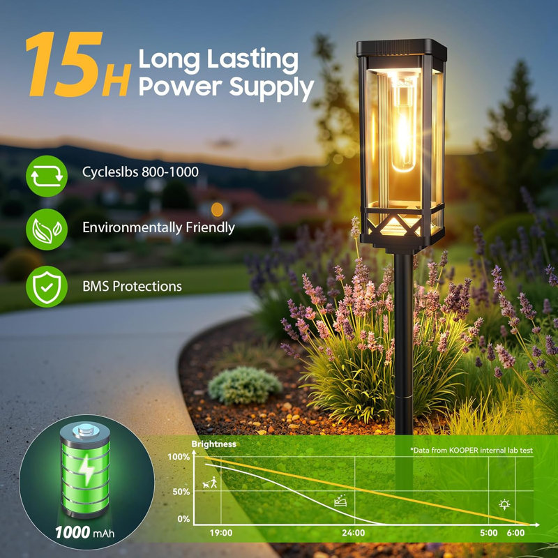 2 x plus grandes lumières solaires de sentier d'extérieur, des lumières de jardin améliorées et plus lumineuses à énergie solaire, plus de 12 heures de lumières solaires extérieures pour le jardin