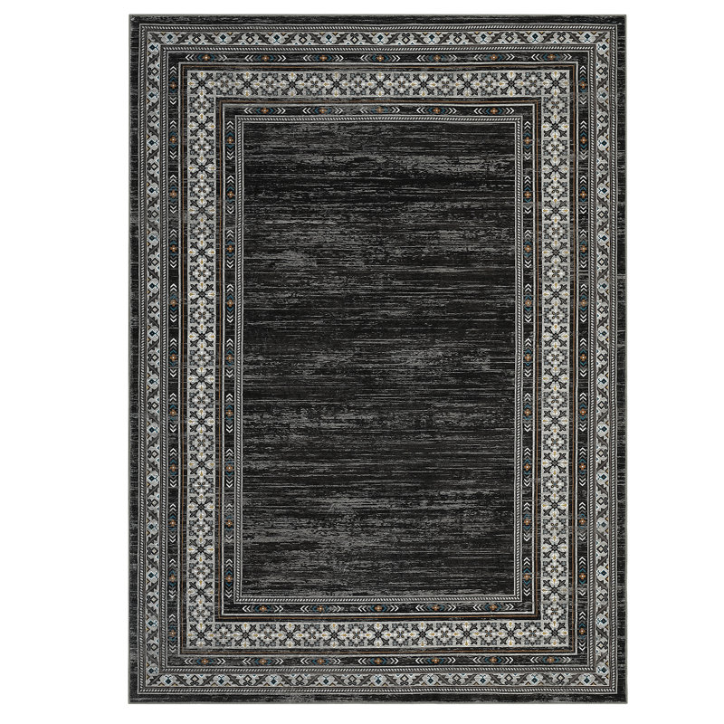 Washable Modern Rugs for Living Room Soft Geometric Area Rug Non Slip Stain Resistant Carpet, Rectangle 9' x 12'
