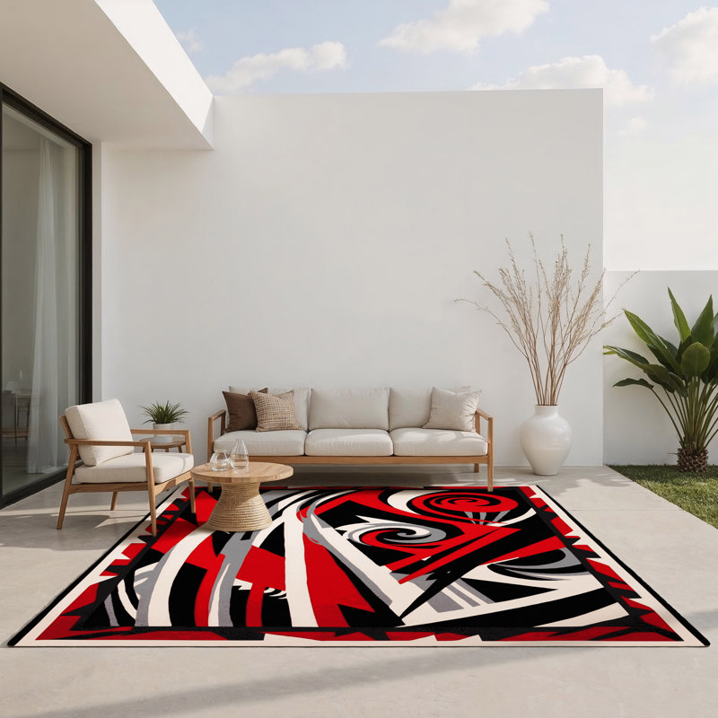 Tapis intérieur et extérieur Cerise Rapture, Rectangle 1 pi 6 po x 2 pi 6 po