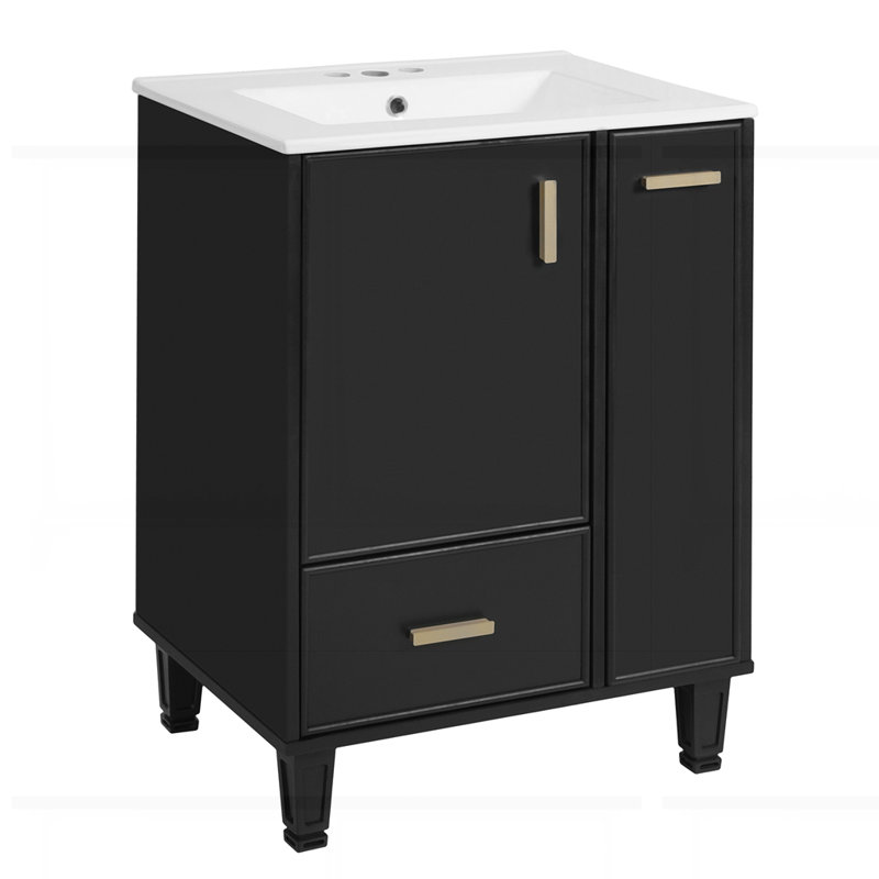24" Bathroom Vanity with Sink, Black