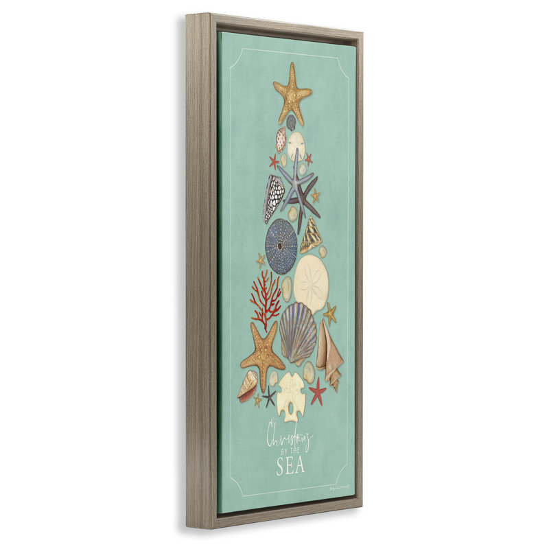 «Seashell Holiday», art mural encadré sur toile flottante par Stephanie Workman Marrott, H 25 po x l 11 po