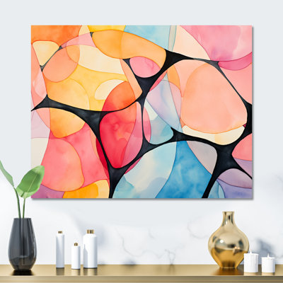 «Geometric Soft Colors Tiles III» - art mural géométrique en métal MT137588