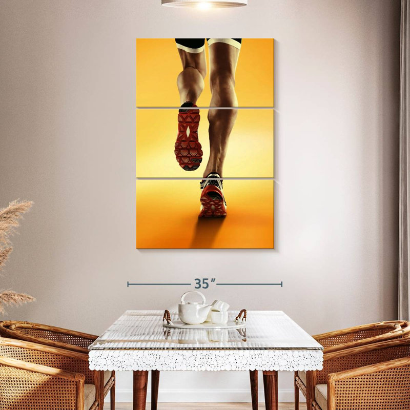 Jambes d'athlète aux tons, H 50 po x l 32 po