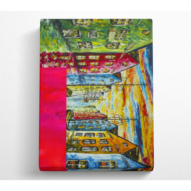 Abstract Pink River - Wrapped Canvas Print