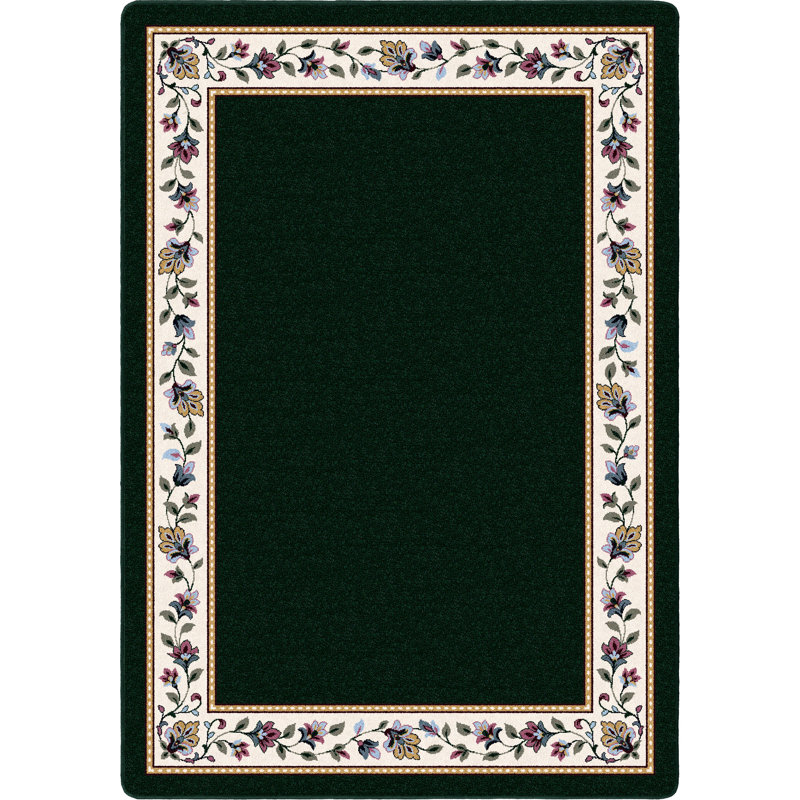 Tapis floral Alminus Symphony Emerald, Rectangle 2 pi 8 po x 3 pi 10 po