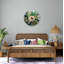 Horloge murale en verre trempé floral vert tropical, décoration murale botanique, horloge d'art moderne, grande horloge murale pour la maison, horloge silencieuse-1487193435-1487193434