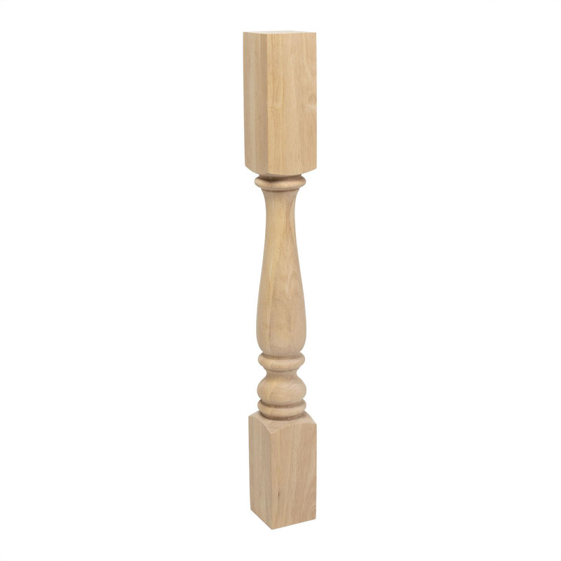 Pieds ronds complets. 1 pièce, H 35,25 po x l 3,75 po x P 3,75 po, Bois dur
