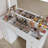 Modern Makeup Vanity With LED Lights And Glass Top - Stylish 9-Drawer Beauty Table