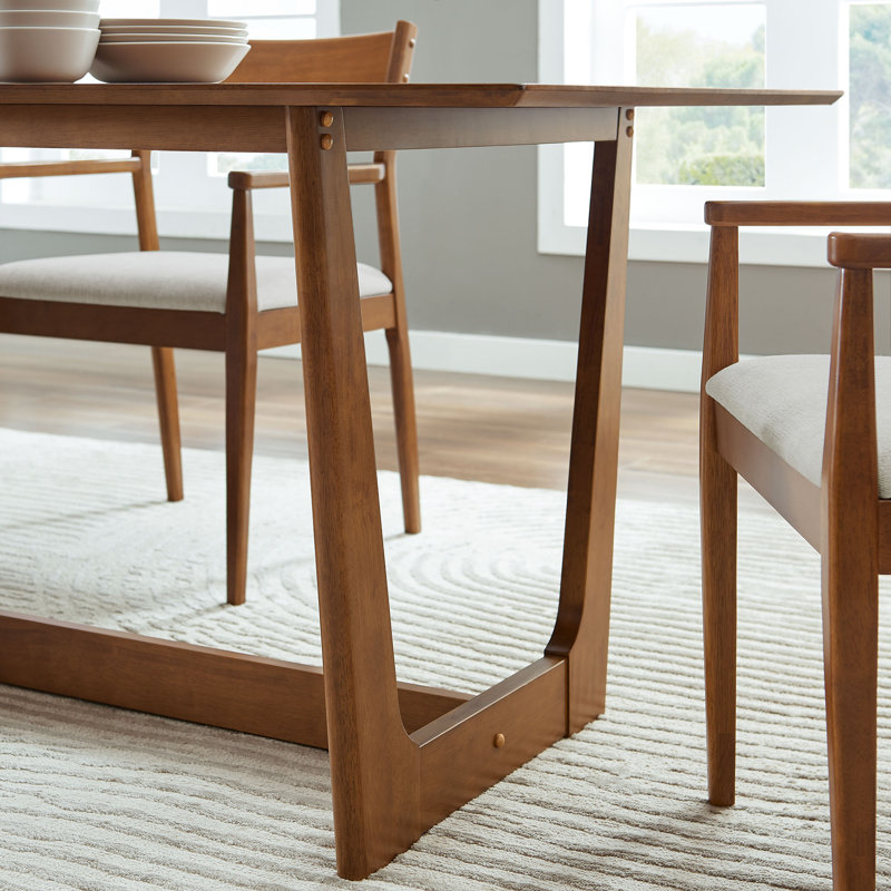 Solara 71" Rectangle Wood Dining Table In Natural, Walnut