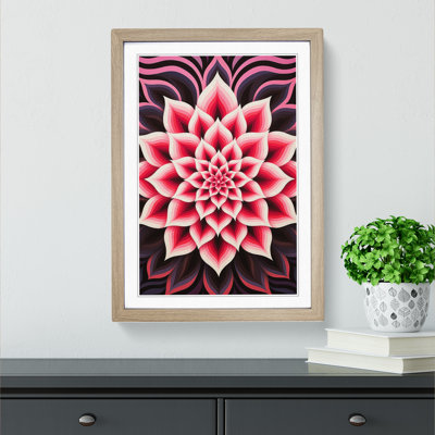 Lotus Flower Op No.3 - Single Picture Frame Print on Wood