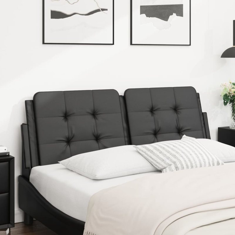 Coussin de tête de lit vidaXL - noir, Double, Noir
