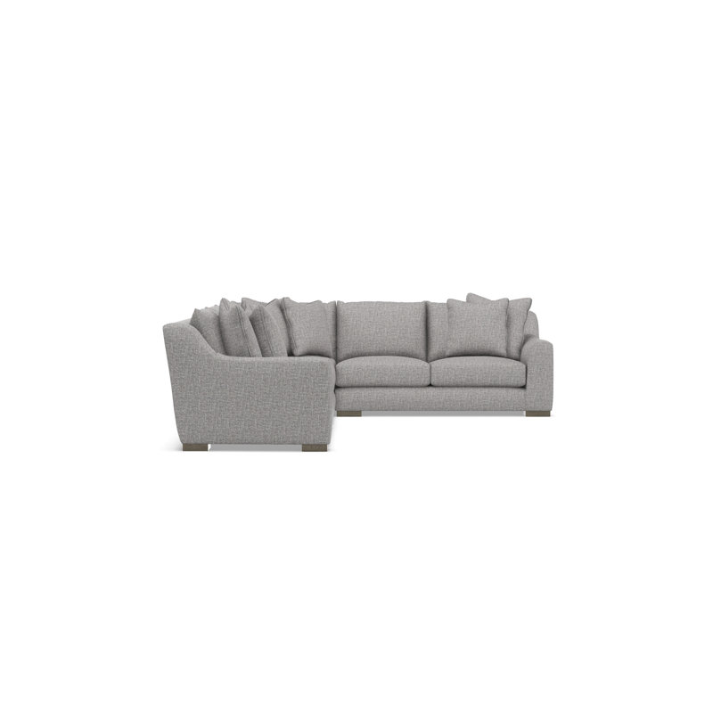 Gabi 5-Piece Fabric Sectional, Gray Polyester, 35" H x  140" W x 110" D, Right Hand Facing