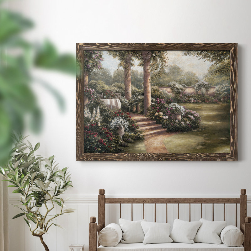 Rose Garden I - cadre photo, impression sur toile, H 31 po x l 44 po x P 0,75 po, Noyer