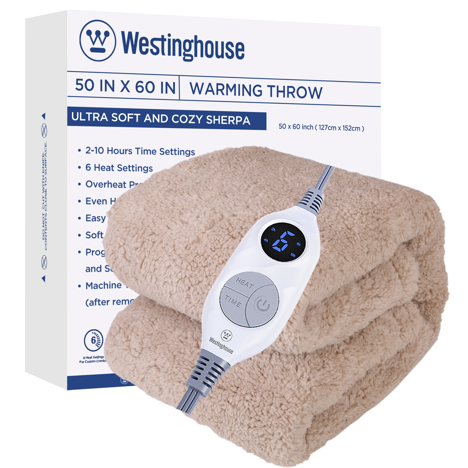 Westinghouse Soft Plush Sherpa Heated Blanket Throw & Reviews Wayfair