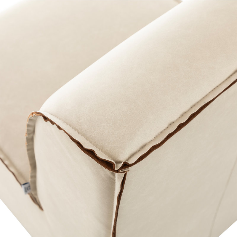 Chaise d'appoint rembourrée avec roues cachées Modern Minimalist Performance, Beige