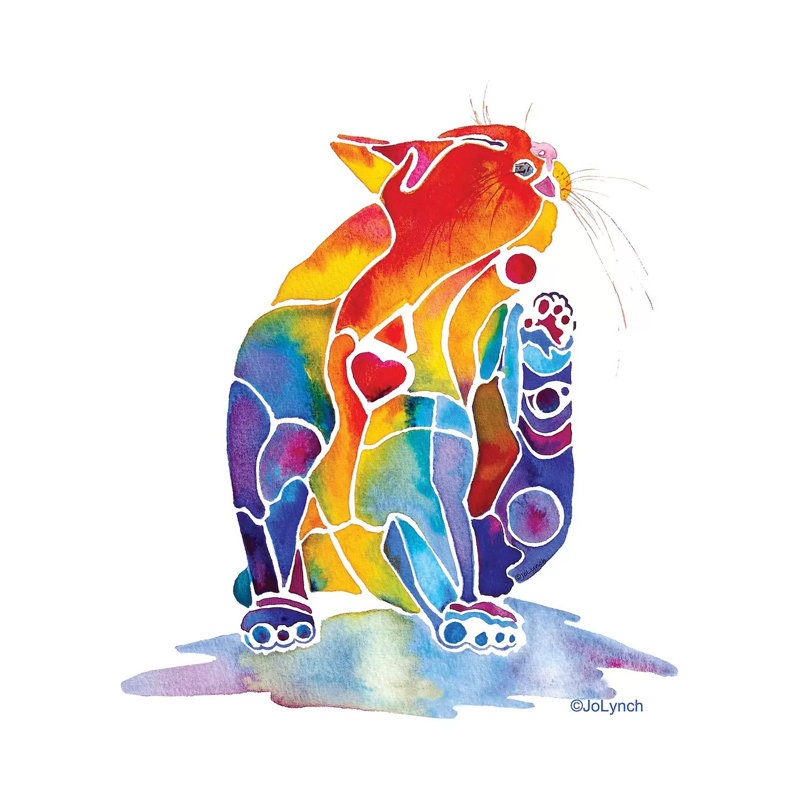Cat Love Cat by Jo Lynch - Wrapped Canvas Gallery-Wrapped Canvas Giclée, 30.48cm H x 30.48cm W