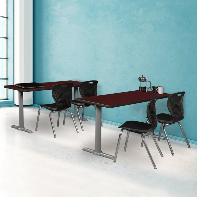 Base et table de formation Cain, Gris, H 29 po x L 48 po x l 24 po, Acajou