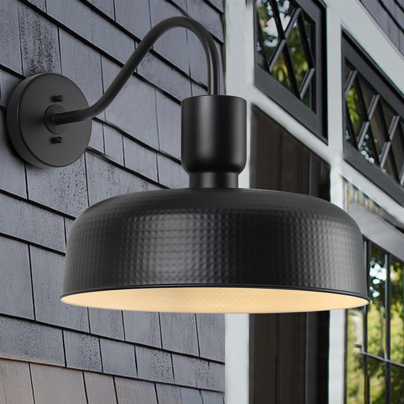 1-Light matte black circular dimmable wall lamp, Matte Black