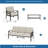 5-Piece Metal Patio Furniture Set, 7-Seat All-Weather Conversation Sofa With 4 Inches Thick Beige Cushions, Khaki Frame, Coffee Table For Porch Backyard Garden-129691627-129691628-129691630