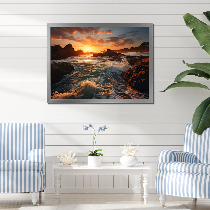 Golden Sands A Mesmerizing I - Landscapes Canvas Art Print, H 34 po x l 44 po x P 1,5 po, Cadre photo argenté