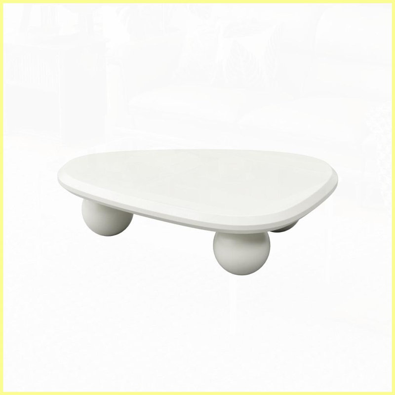 Table basse peu encombrante d'aspect bois avec plateau triangulaire - Assemblage facile et rapide pour les petits salons