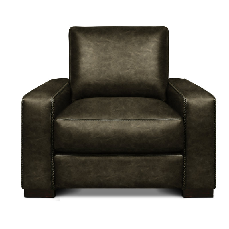 Urban Cowboy Leather Club Chair, Nutmeg, Graphite (Coyote)