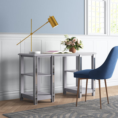 Lizbella Glass Top Writing Desk