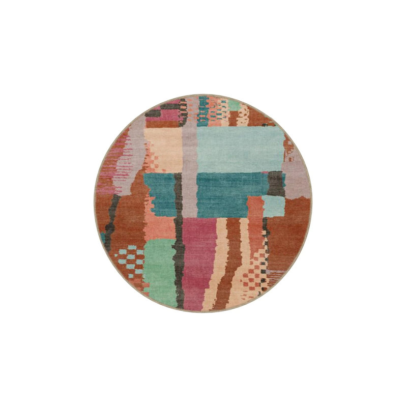 Tapis tissé multicolore à motif pastel lavable, Rectangle 4' x 6'