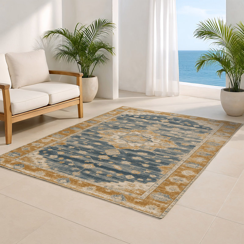 Tapis intérieur et extérieur brun Overdyed, Rectangulaire 2 pi x 3 pi