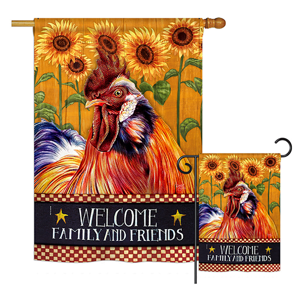 Double Sided 40'' H x 28'' W Polyester Animal Flag Set Breeze Decor