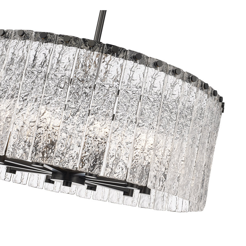 Luminaire suspendu tambour 10 lumières, Noir mat