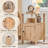 Nightstand  with Charging Station, w/Storage Space, with Groove Barn Door & Open Shelves for Bedroom-471539564