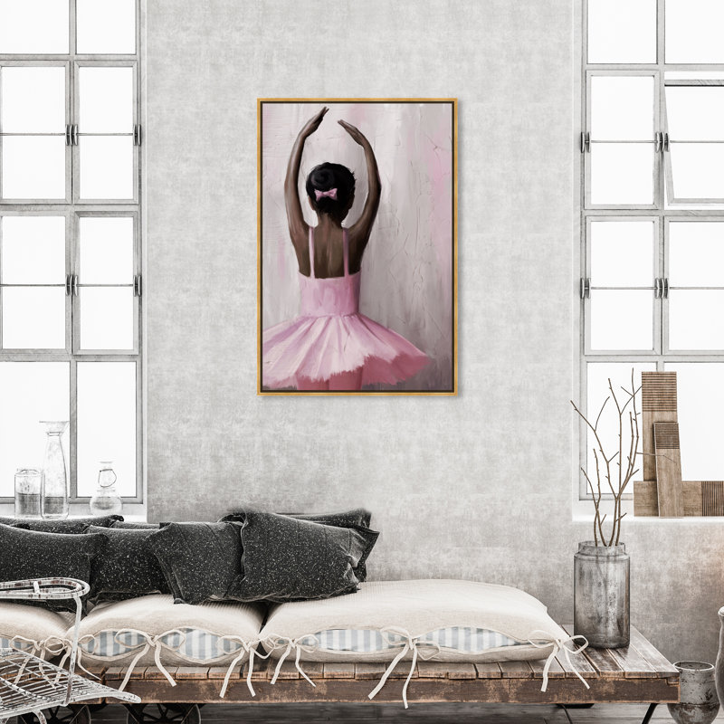 " Learning Ballet ", Gold Framed, 45" H x 30" W