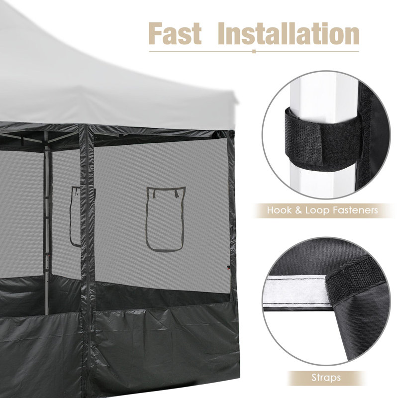 Black Mesh Sidewalls for 10x10 Pop-Up Canopy Tent