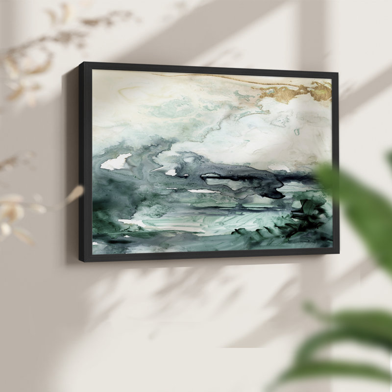 Sea Foam Flow I - Impression encadrée - Restickable, H 8 po x l 10 po, Noir, noir, noir, noir
