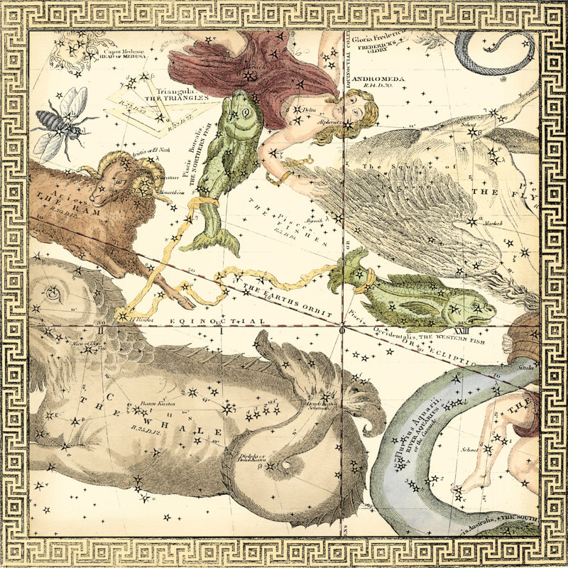 Zodiac Chart III - Wrapped Canvas Print, 30cm H x 30cm W x 3.8cm D