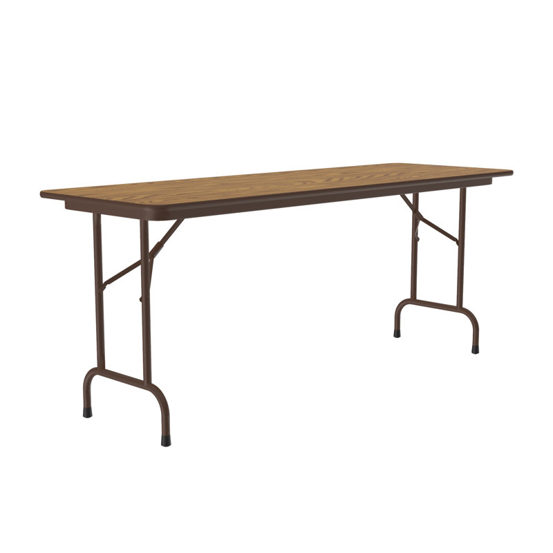 Rectangular Folding Table, Medium Oak, 29" H x 48" L x 24" W